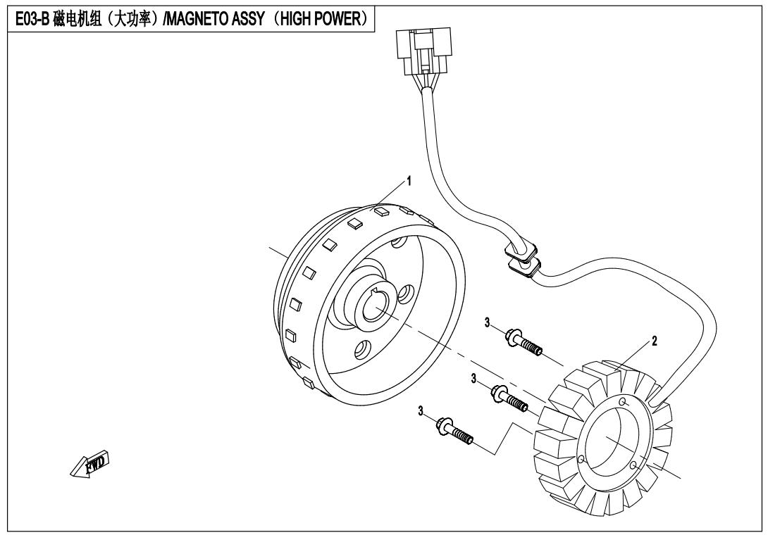 E03-B - MAGNETO STATOR ASSY (FOR EPS)