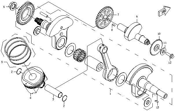 E12 - CRANKSHAFT, PISTON, BALANCER