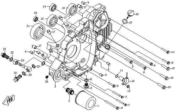 E02 - LEFT CRANKCASE