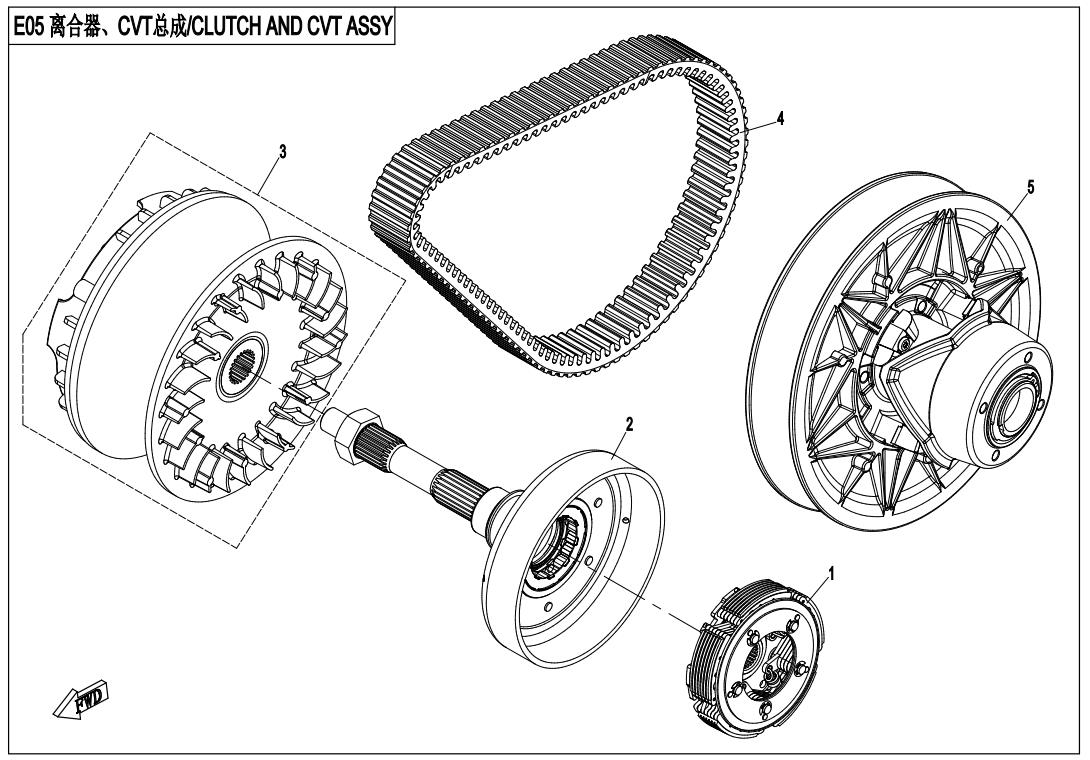 E05 - CLUTCH AND CVT ASSY