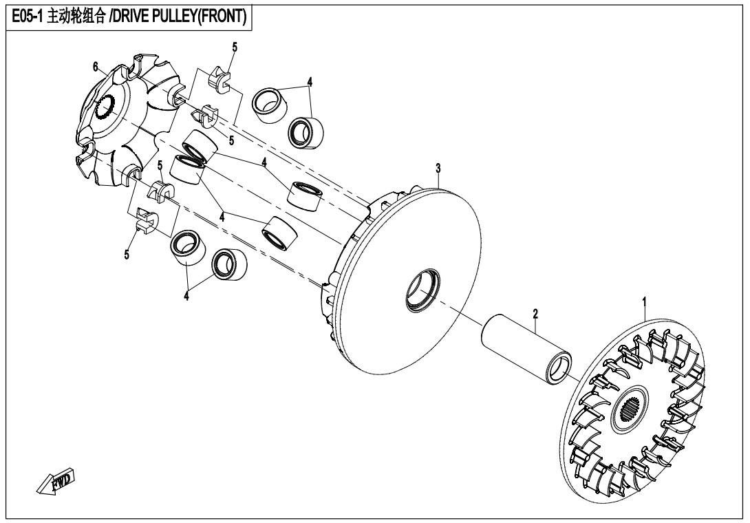 E05-1 - DRIVE PULLEY(FRONT)
