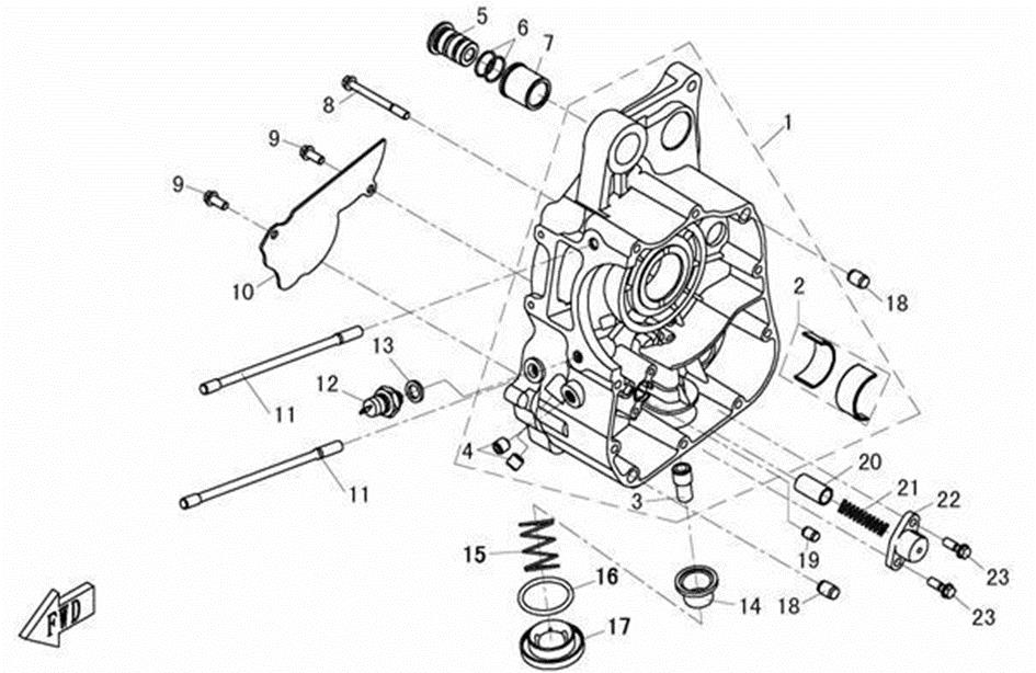 E01-2 - RIGHT CRANKCASE ASSY
