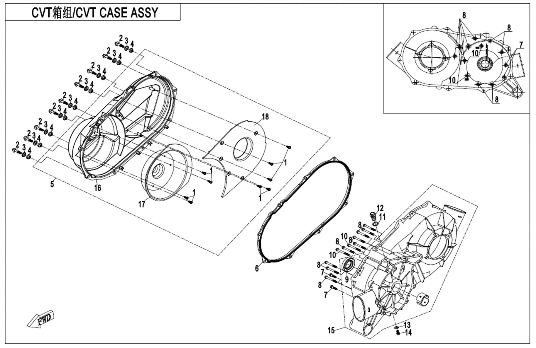 E01-3 - CVT CASE ASSY
