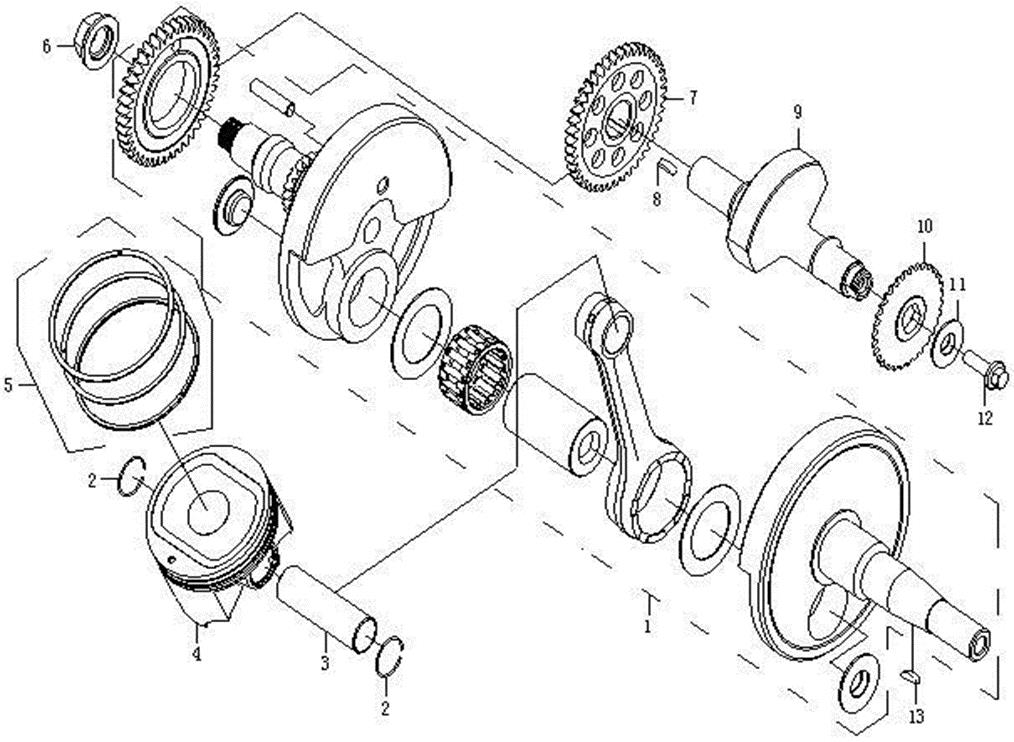 E13 - CRANKSHAFT, PISTON, BALANCER