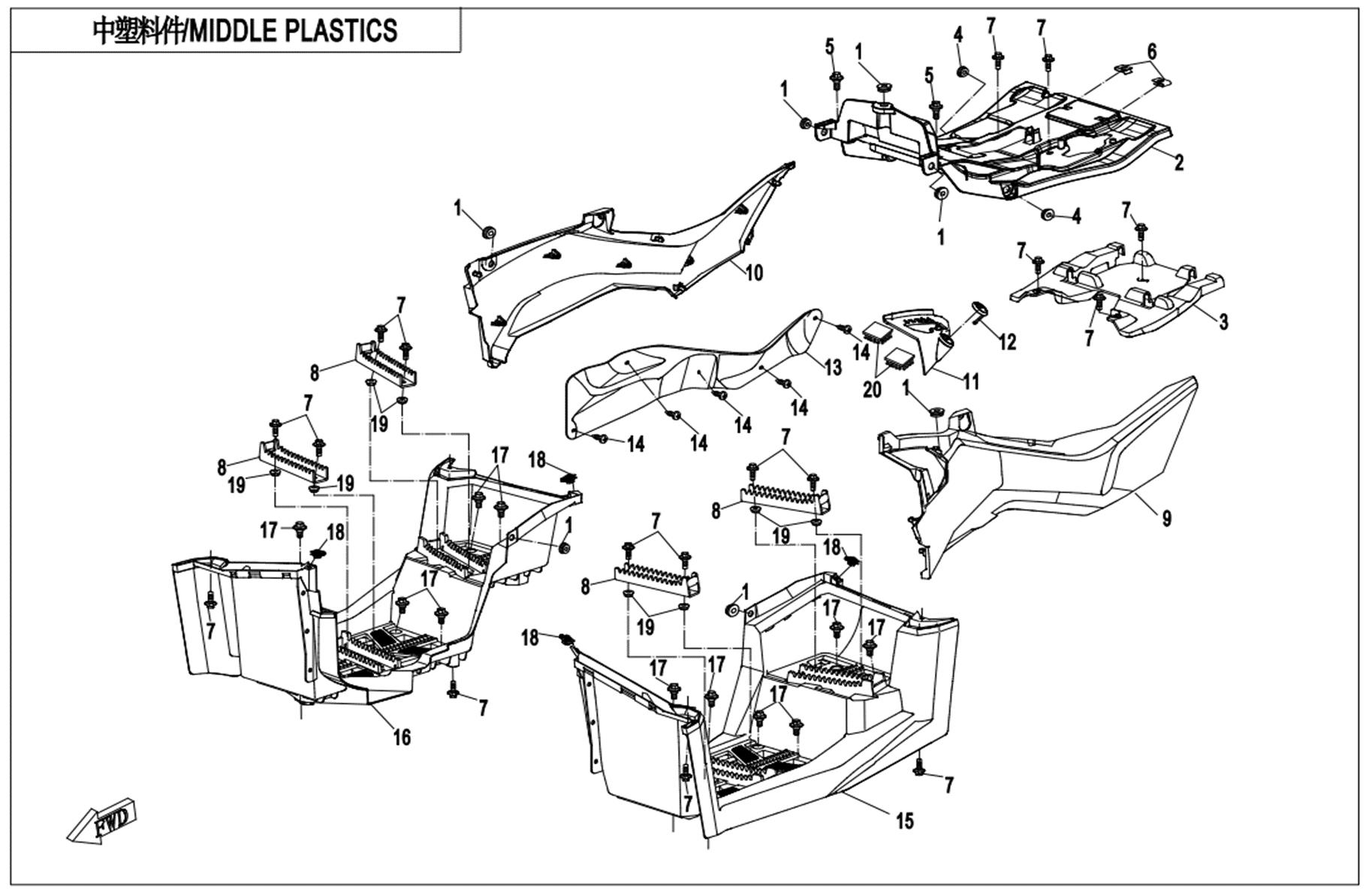 F04-3-C-V2 - MIDDLE PLASTICS - CRYSTAL ORANGE