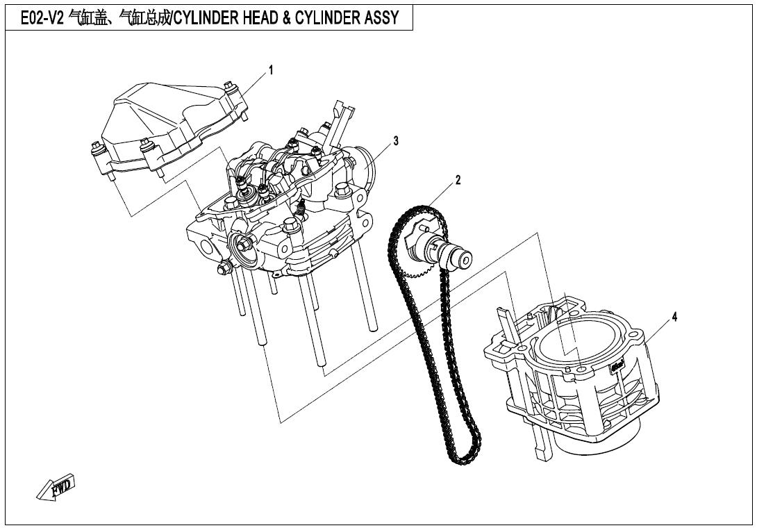 E02-V2 - CYLINDER HEAD & CYLINDER ASSY.