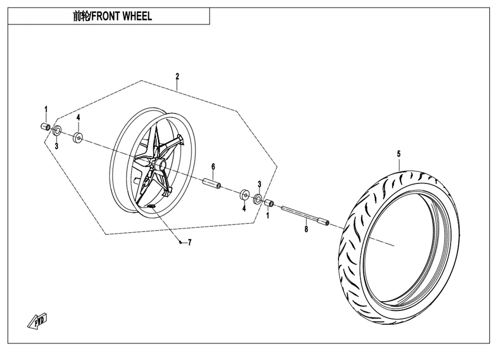 F07-A - FRONT WHEEL(MATTE BLACK-RIM)