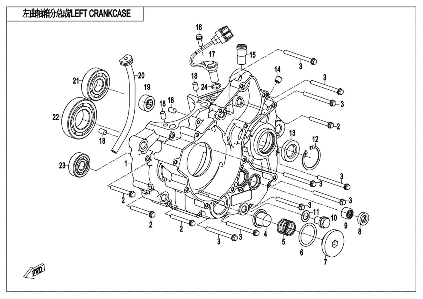 E01-2 - LEFT CRANKCASE