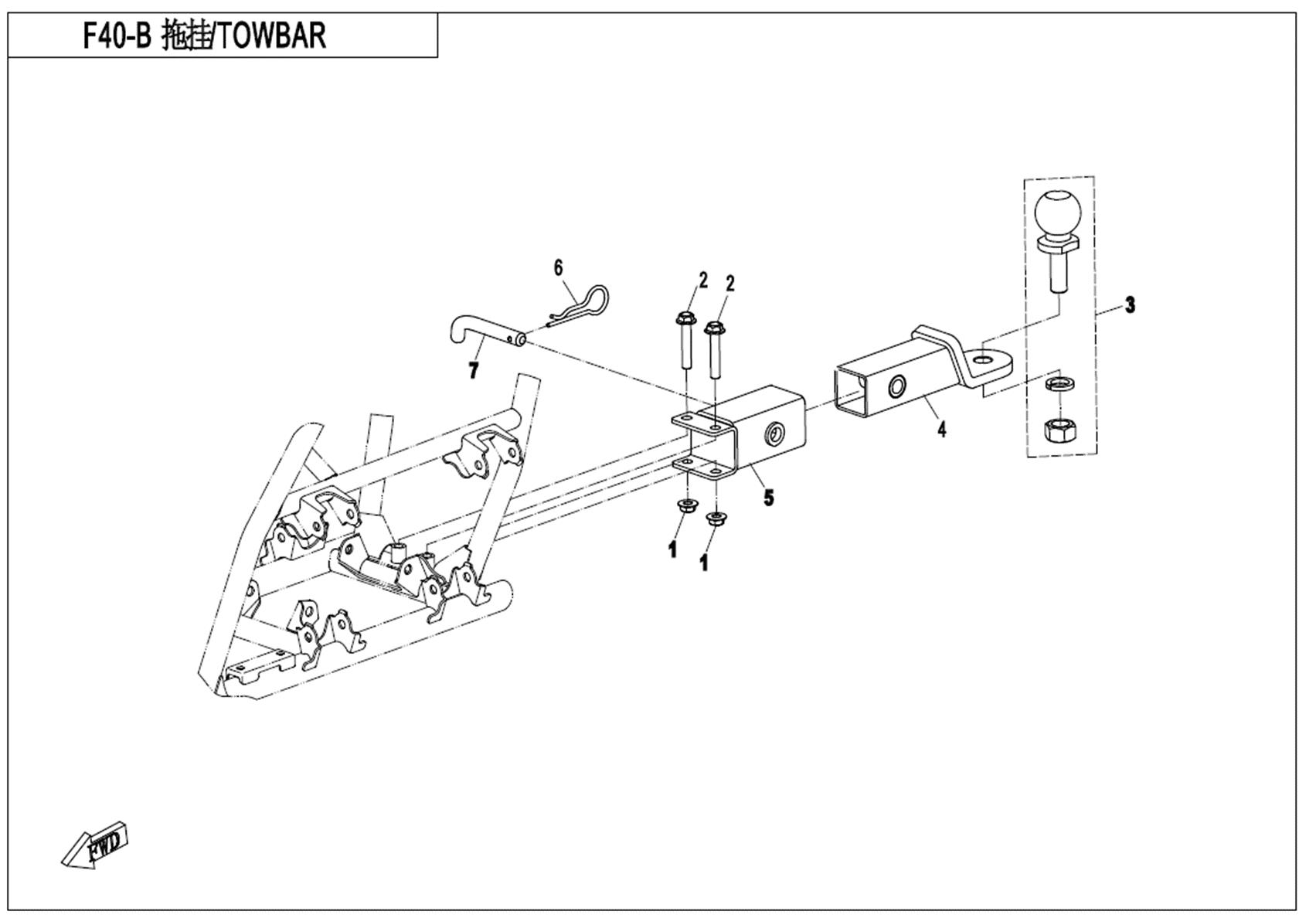 F40-B - TOWBAR (SPLIT)