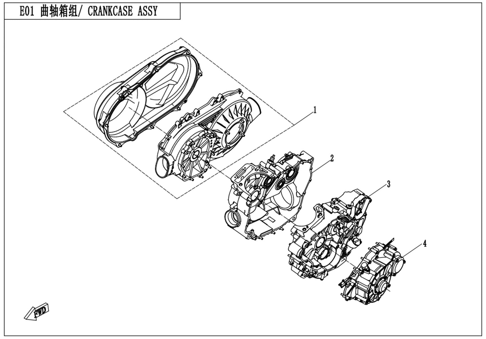 E01 - CRANKCASE ASSY.
