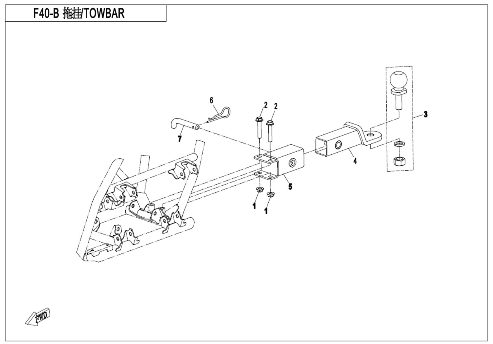 F40-B - TOWBAR (SPLIT)