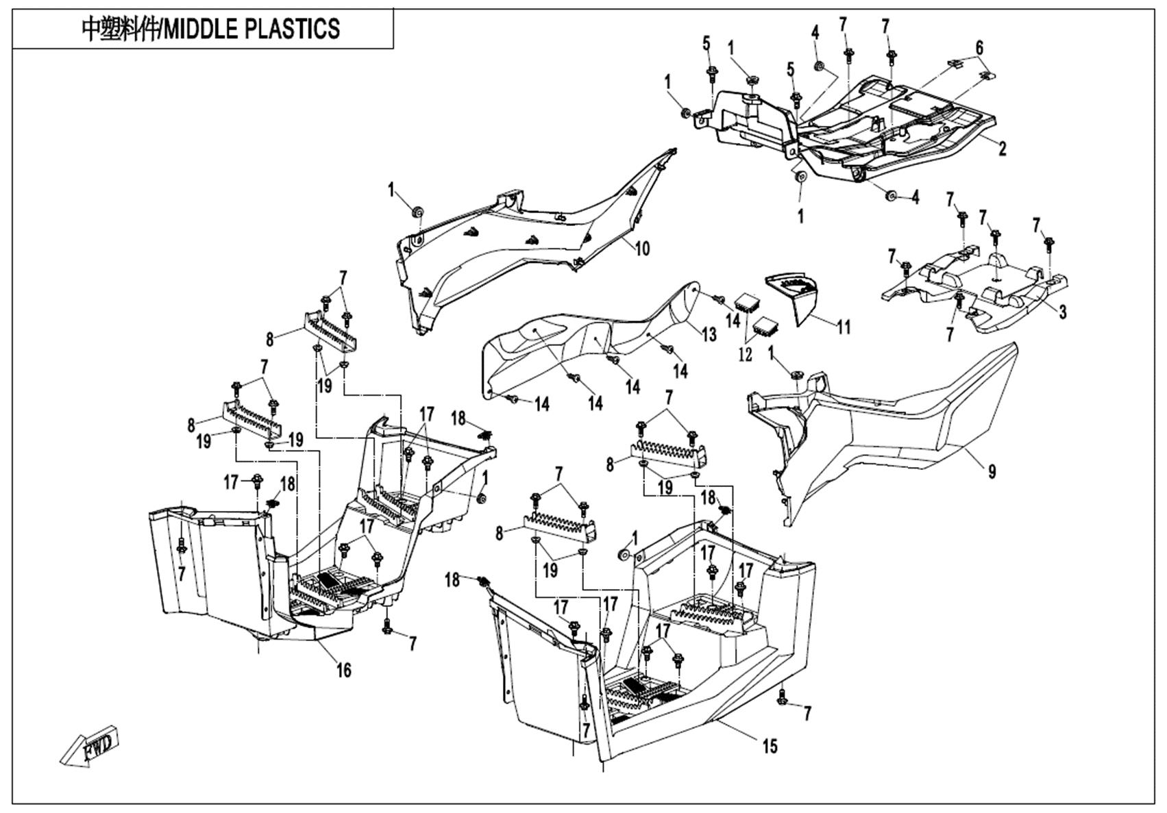 F04-3-A-V2 - MIDDLE PLASTICS-MATTLE BLACK