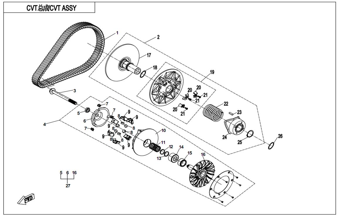 E05-B - CVT ASSY (NON-SPEED LIMITED & DIE THRUST COLLAR)