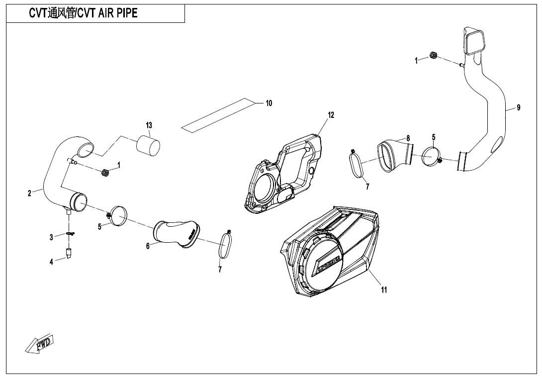 F00-V2 CVT AIR PIPE