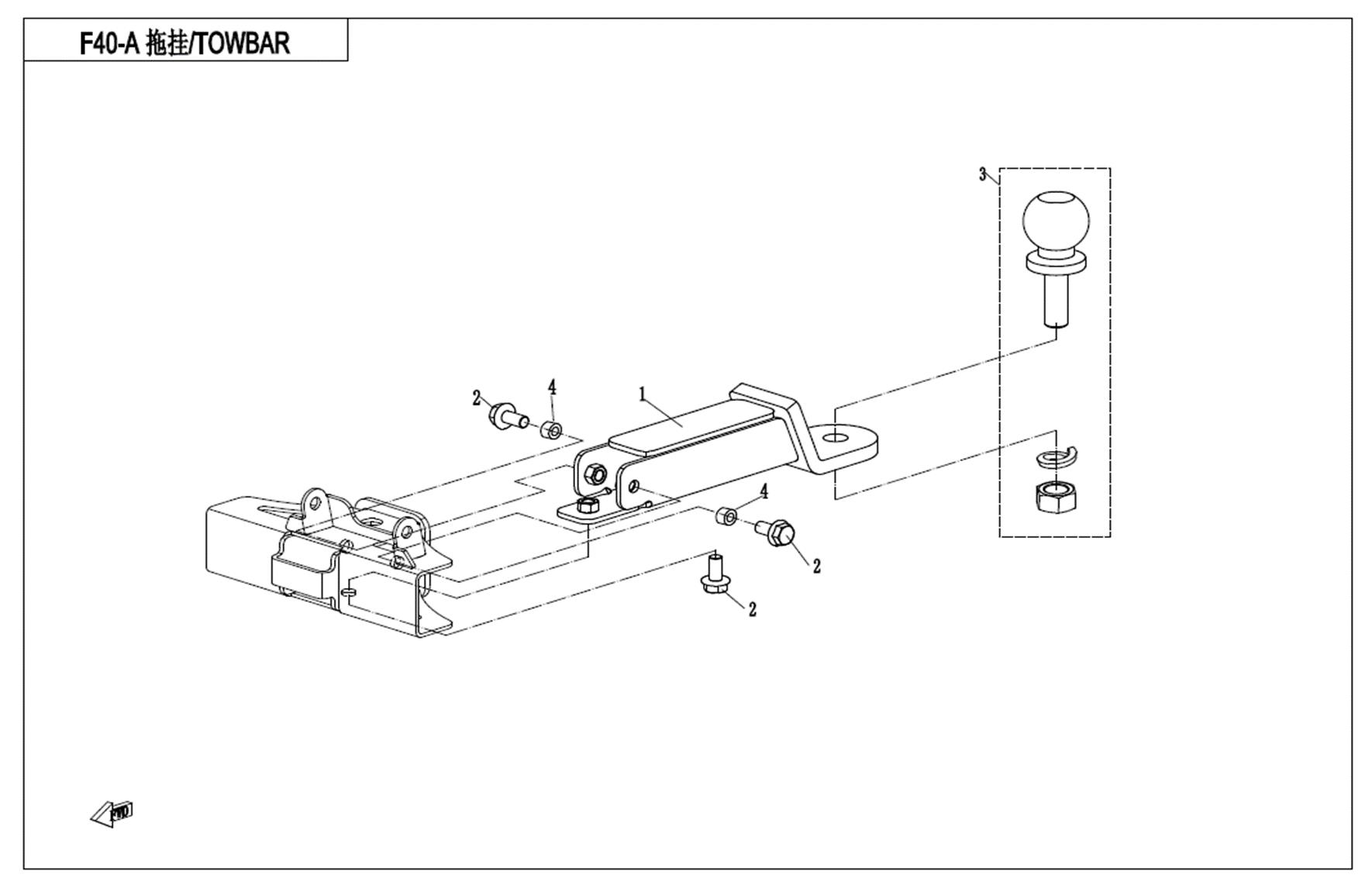 F40-A - TOWBAR (UNITARY)