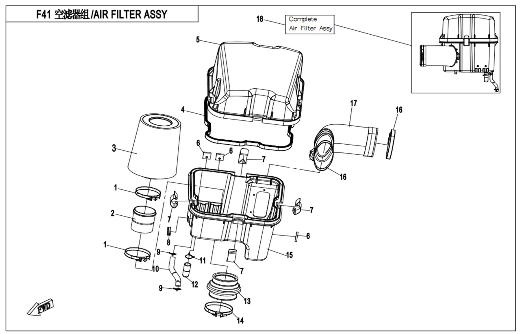 F41 - AIR FILTER ASSY.