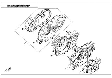 E01 - CRANKCASE ASSY.