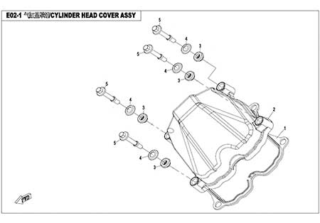 E02-1 - CYLINDER HEAD COVER ASSY.