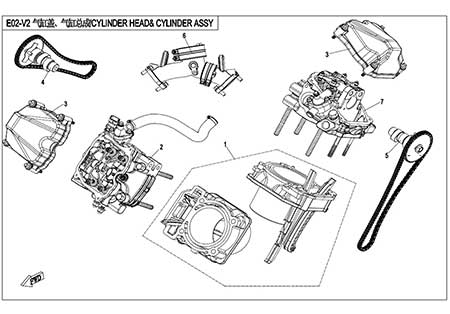 E02-V2 - CYLINDER HEAD AND CYLINDER ASSY.