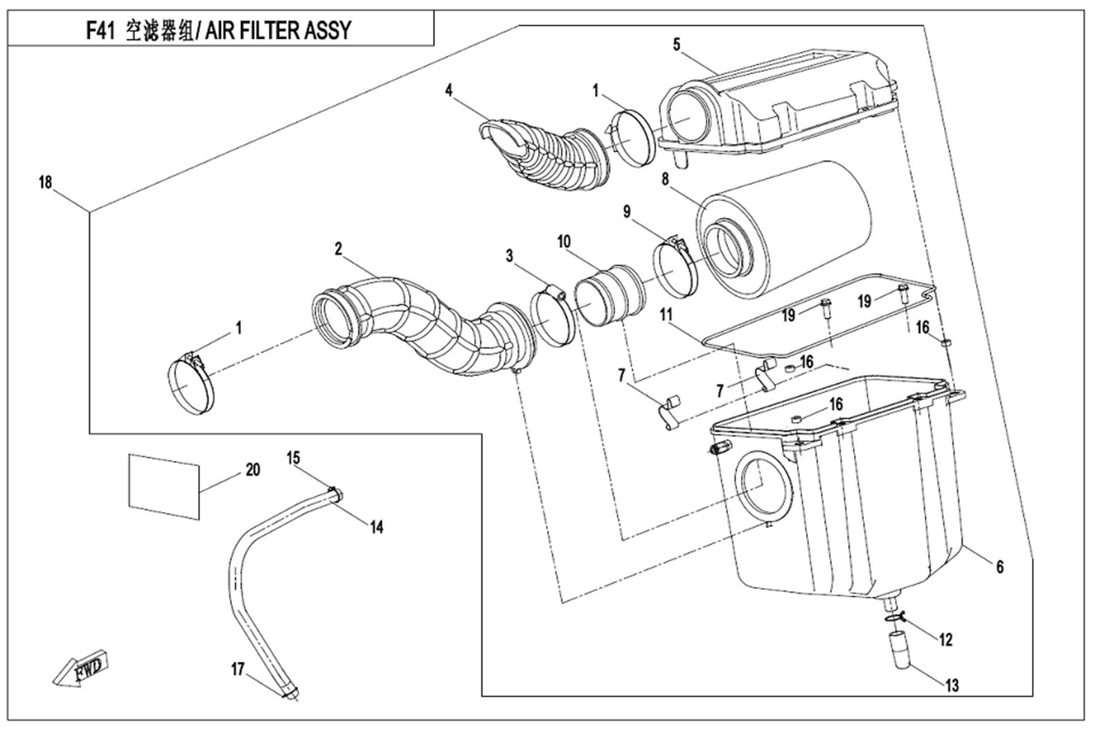 F41 - AIR FILTER ASSY.