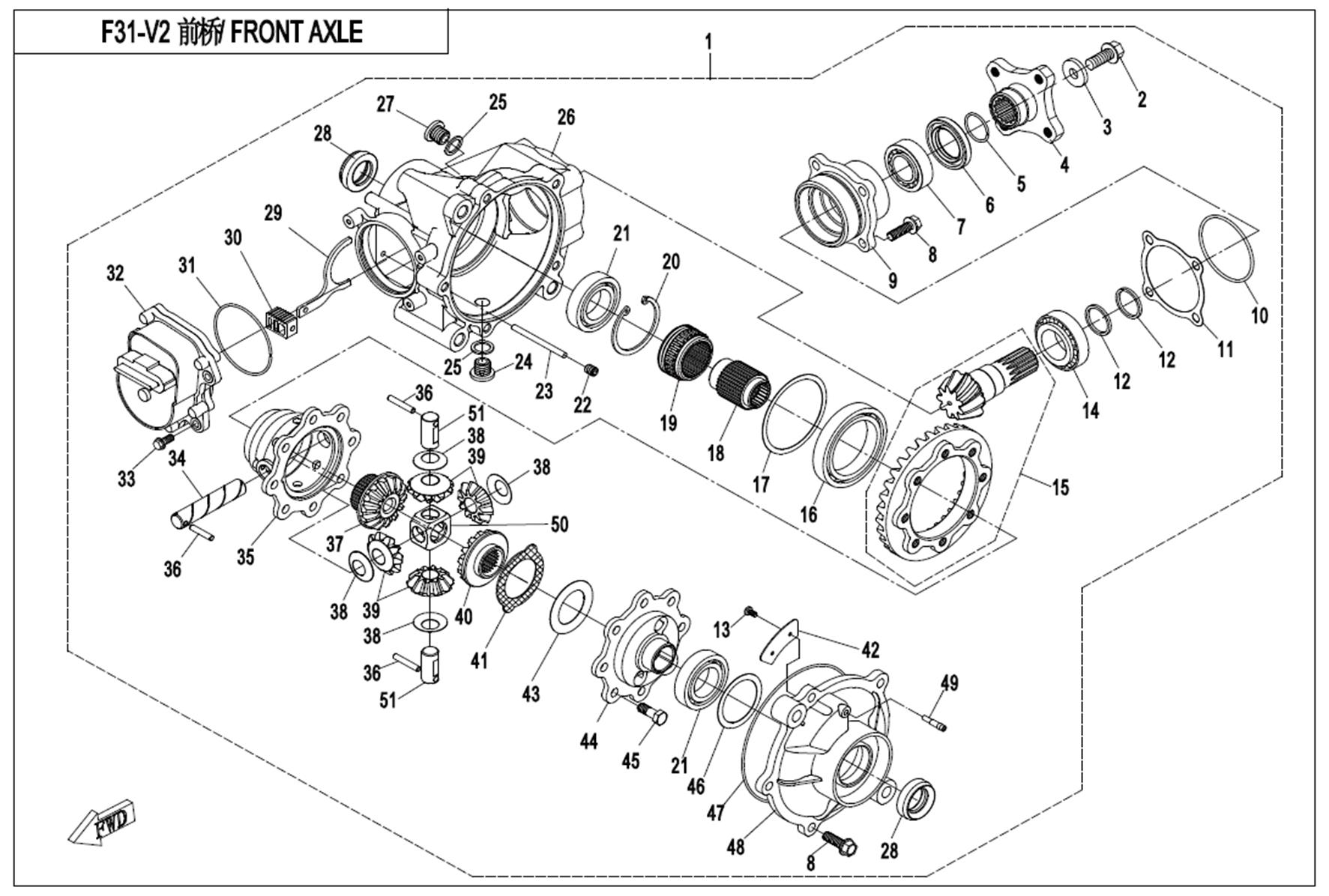 F31-B-V2 - FRONT AXLE