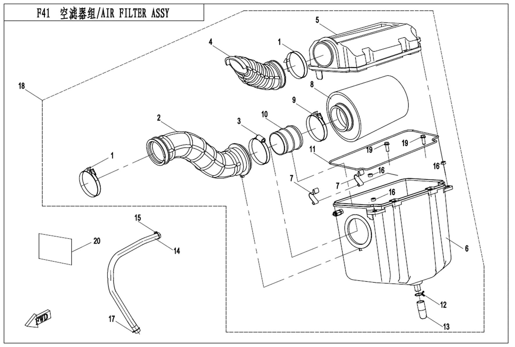 F41 - AIR FILTER ASSY