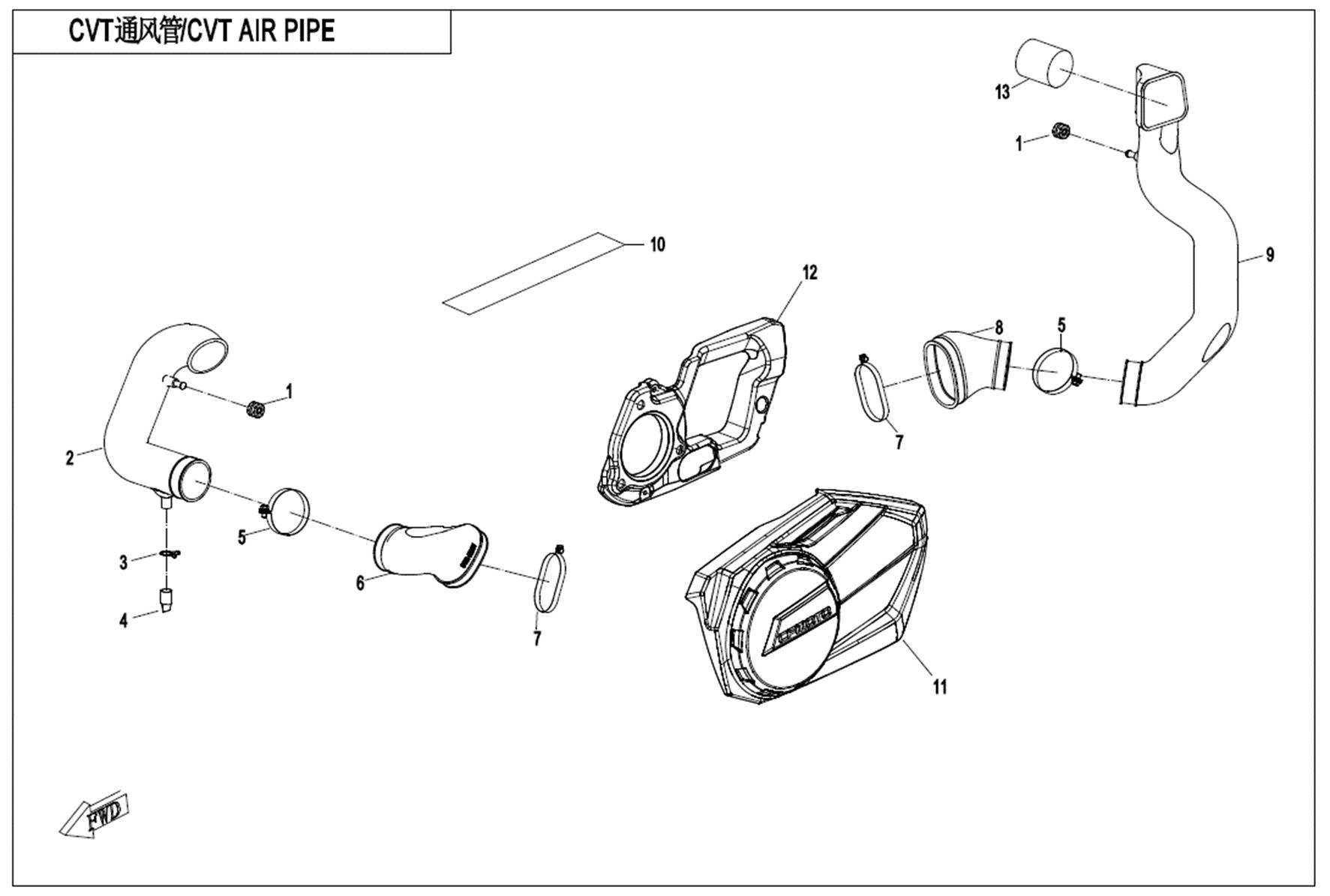 F00-V2 - CVT AIR PIPE