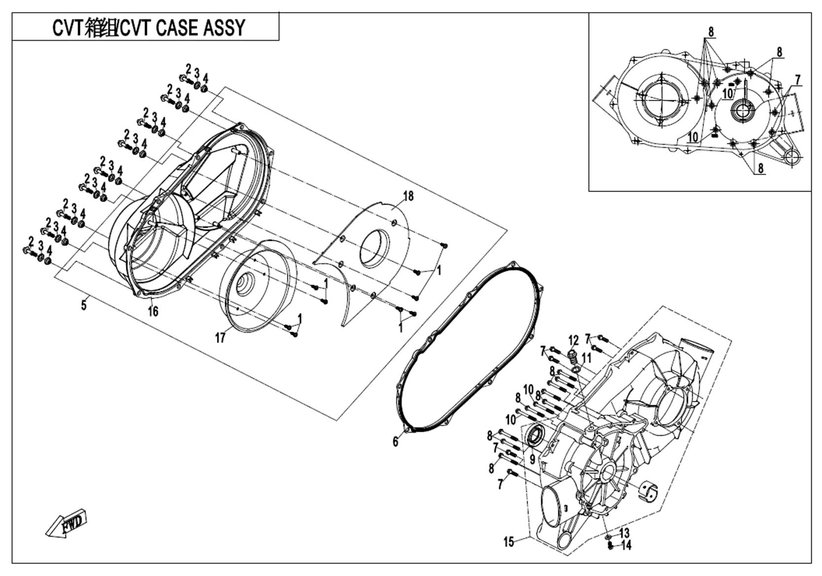 E01-3-V2 - CVT CASE ASSY