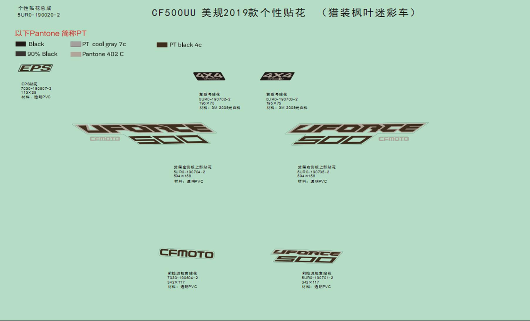 F19-V - DECAL KITS(2019,TRUE TIMBER CAMO)