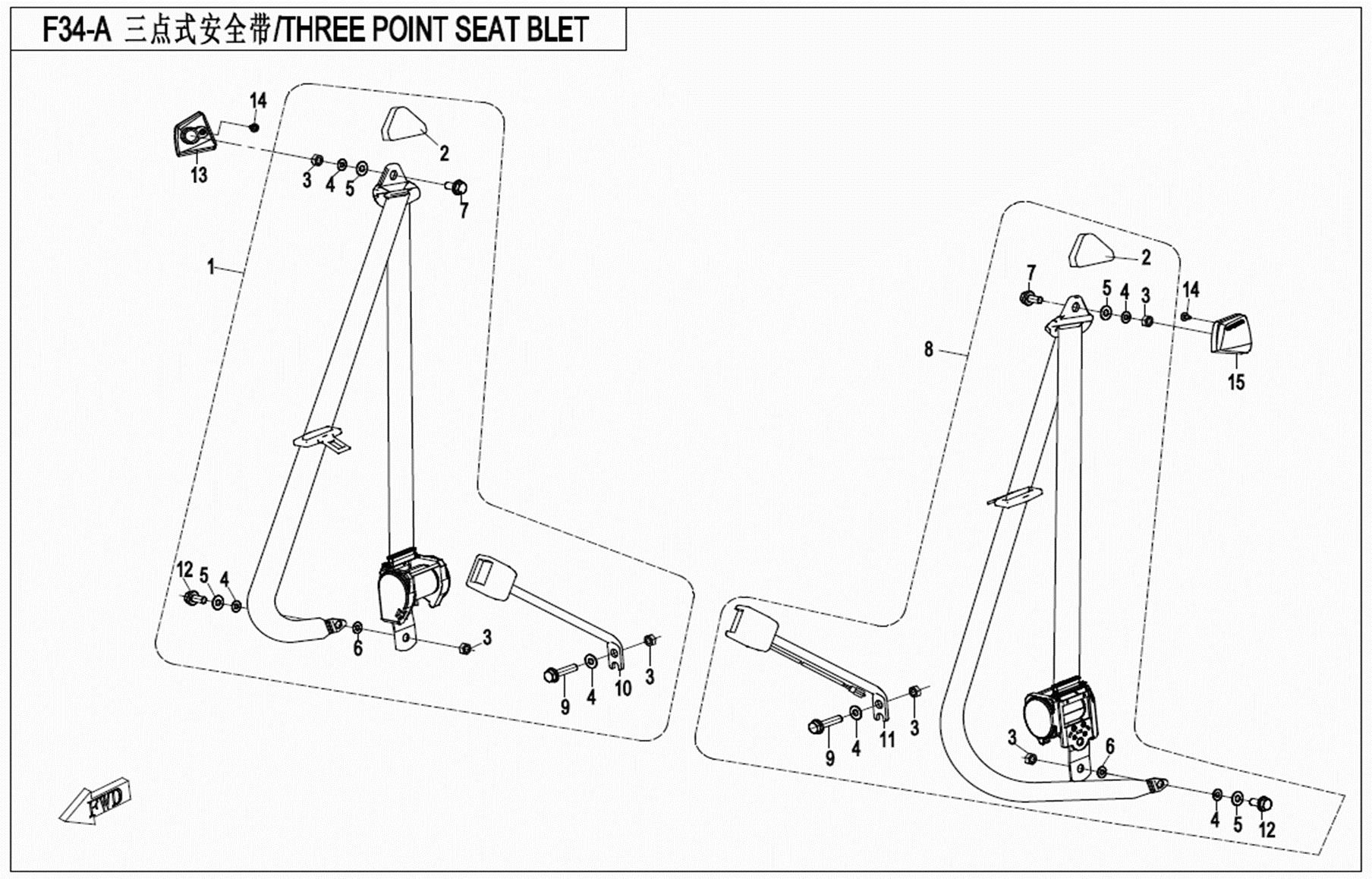 F34-A - 3-POINT SEAT BELT