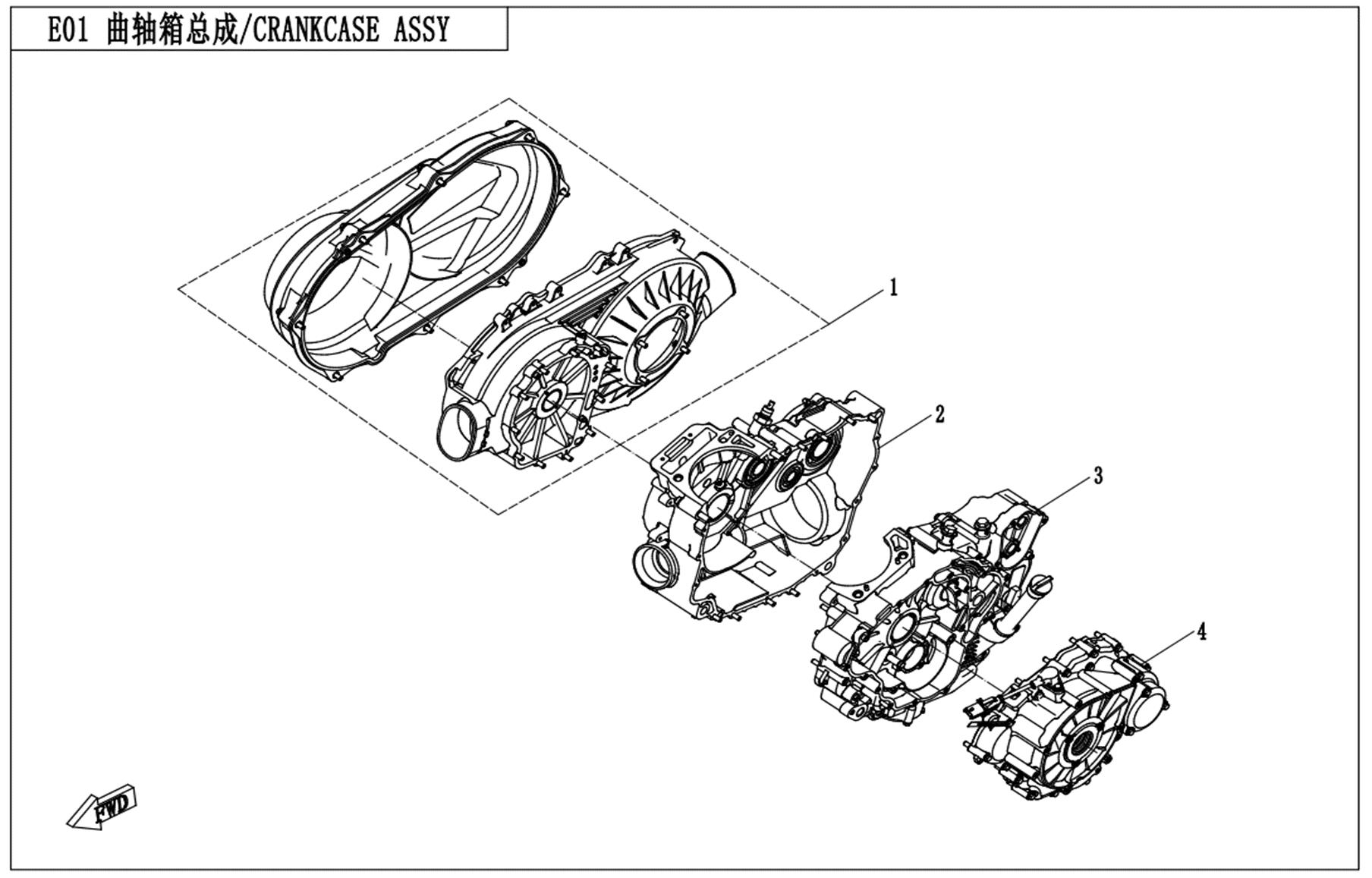 E01 - CRANKCASE ASSY.
