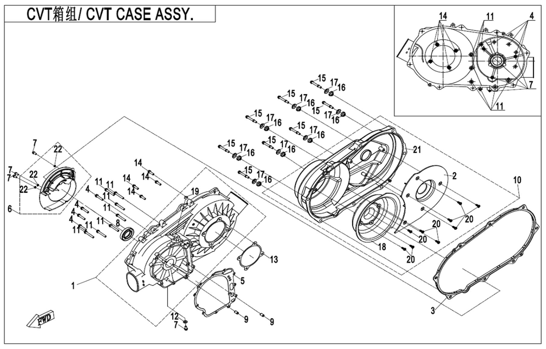 E01-3-V2 - CVT CASE ASSY.