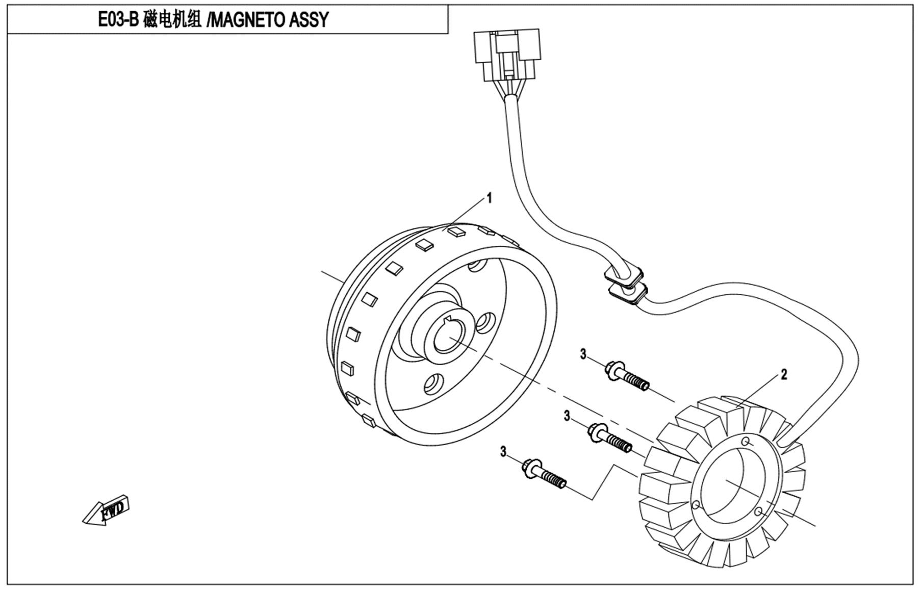 E03-B - MAGNETO STATOR ASSY(WITH EPS)