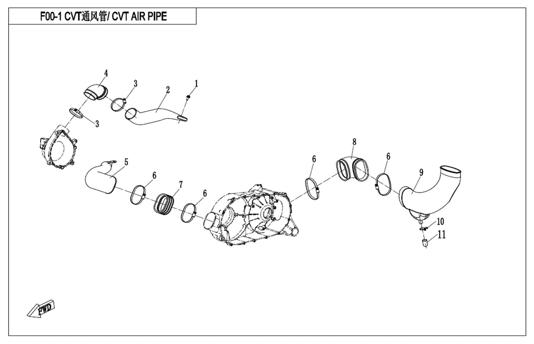 F00-1 - CVT AIR PIPE&SIDE COVER