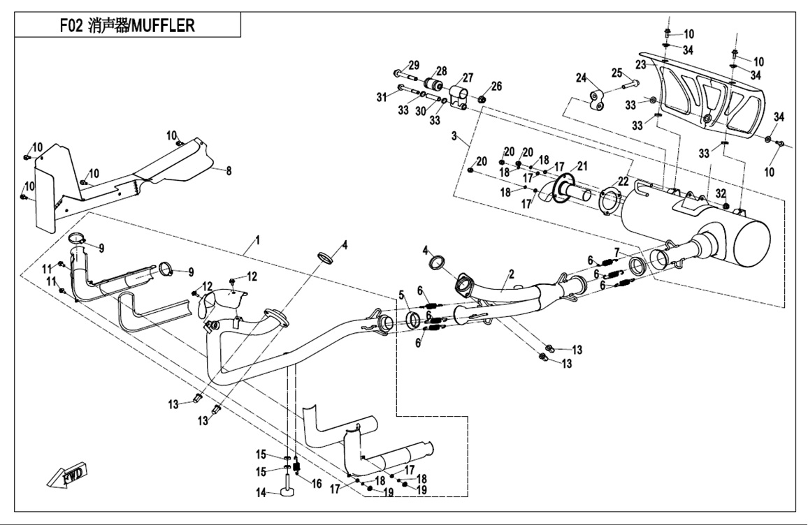 F02-B-V1 - MUFFLER(FOR AUSTRALIA ONLY)