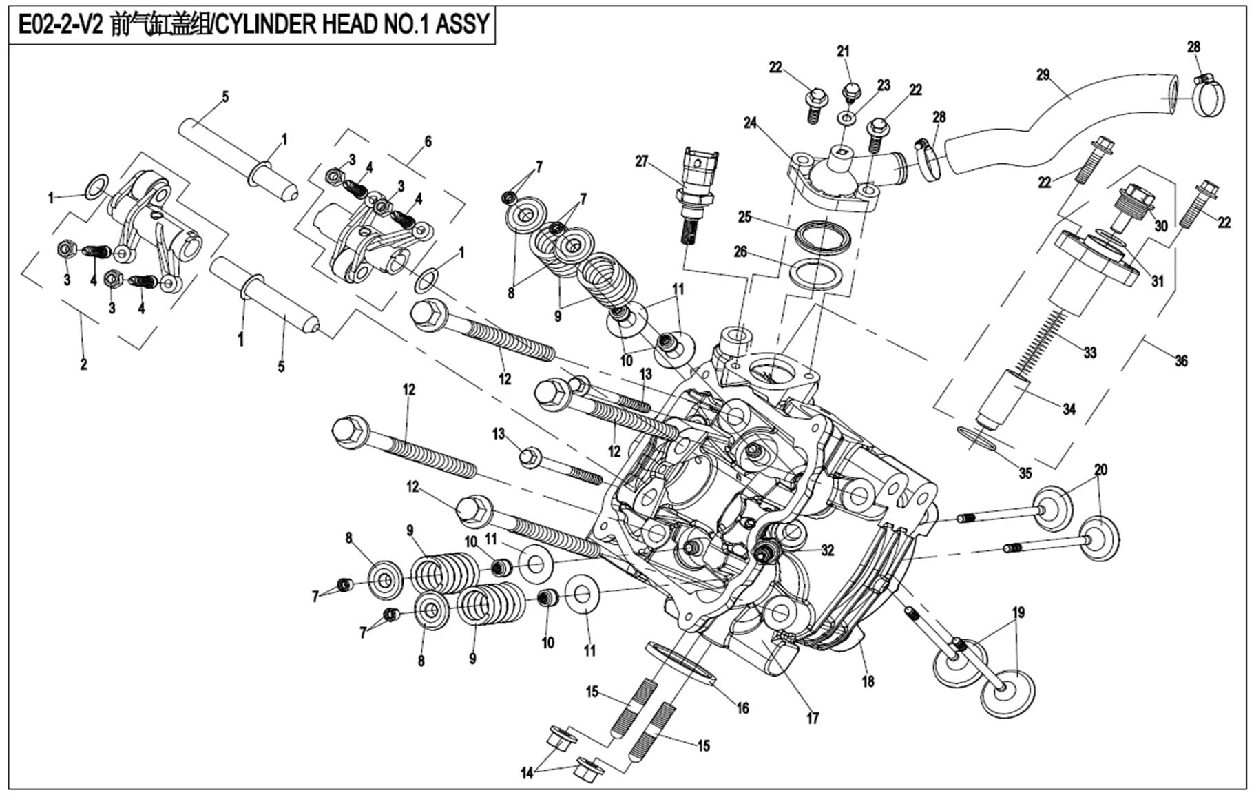E02-2-V2 - CYLINDER HEAD NO.1 ASSY.