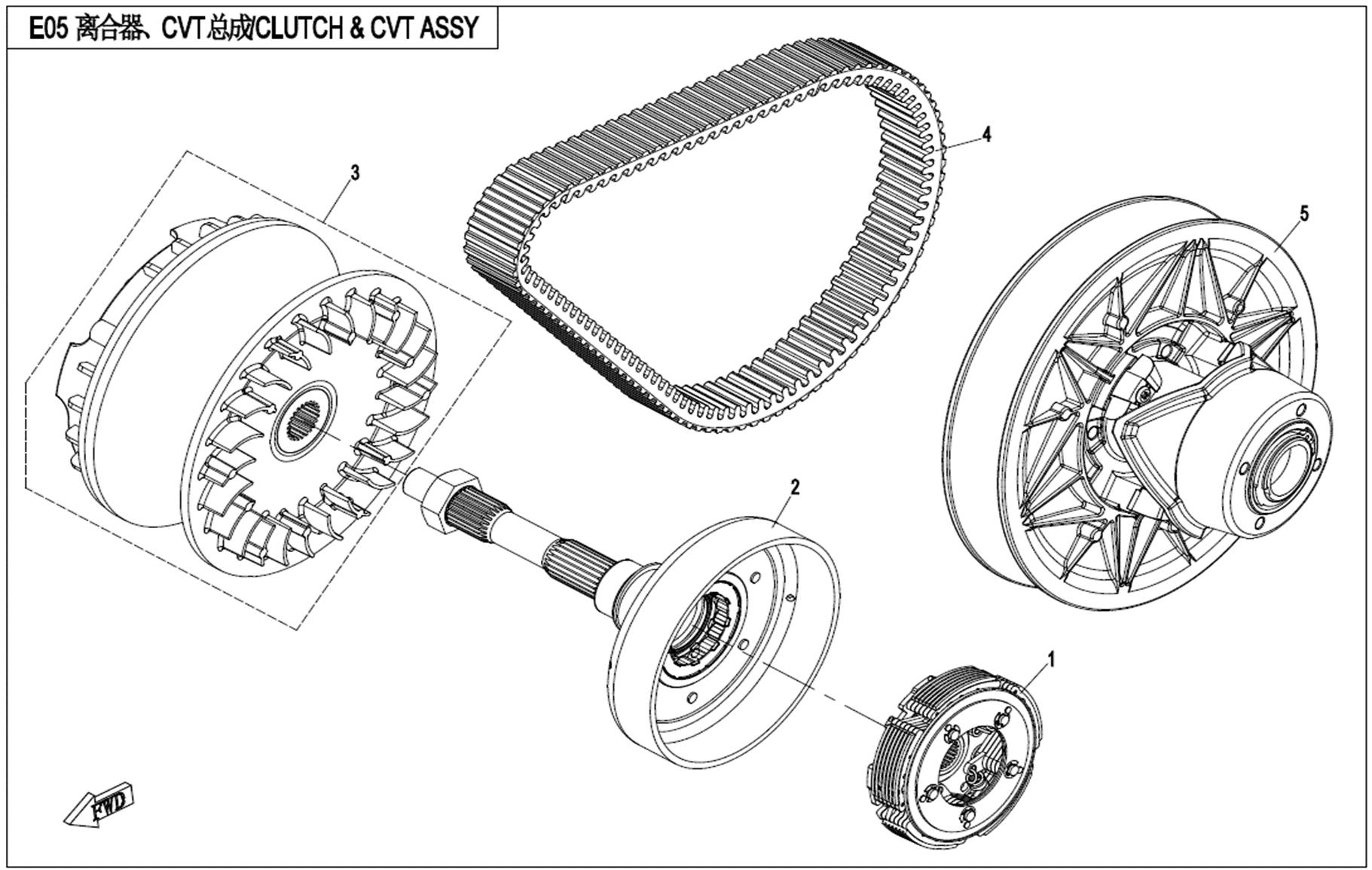 E05 - CLUTCH AND CVT ASSY