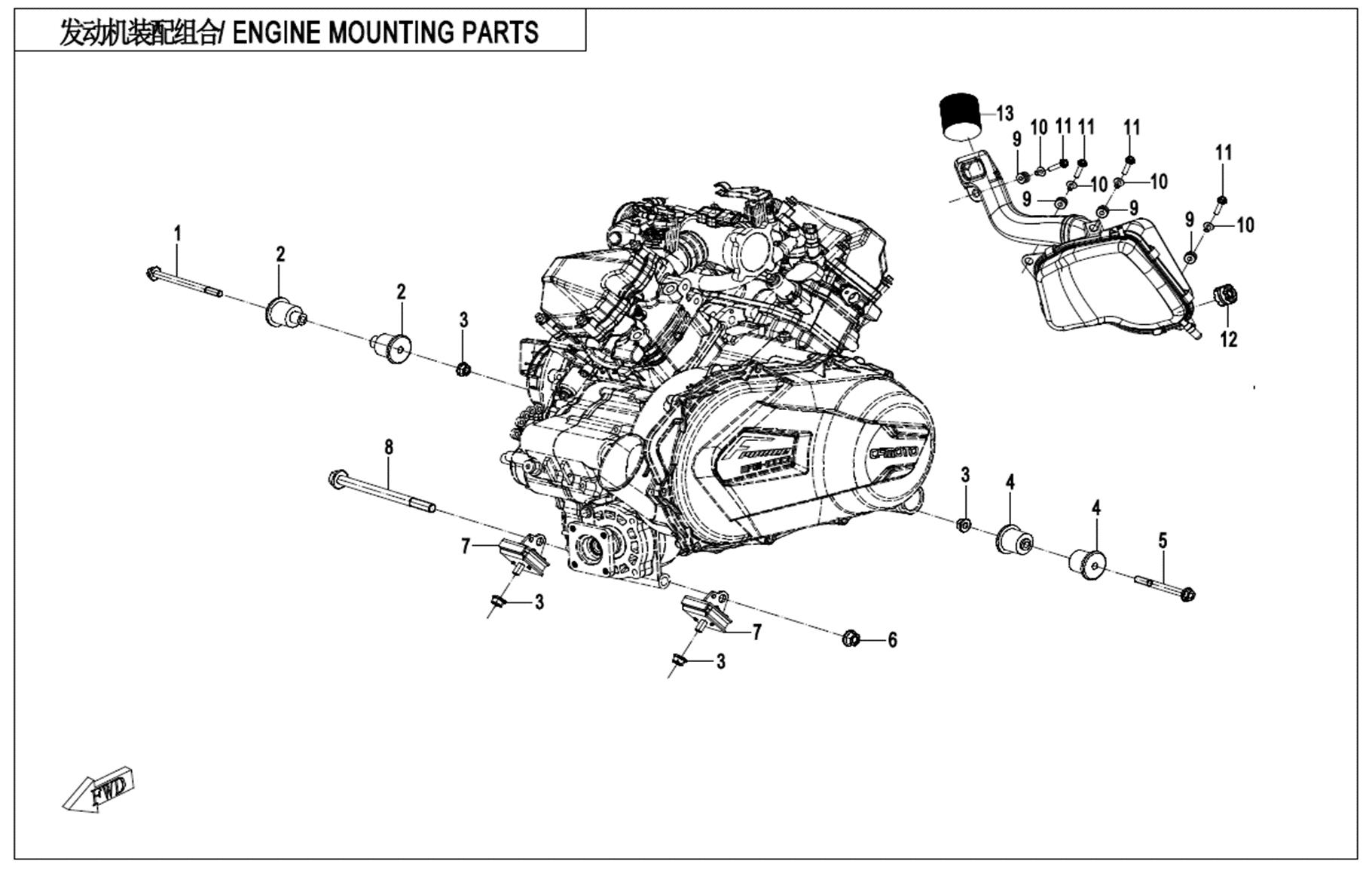 F00-1 - ENGINE MOUNTING PARTS