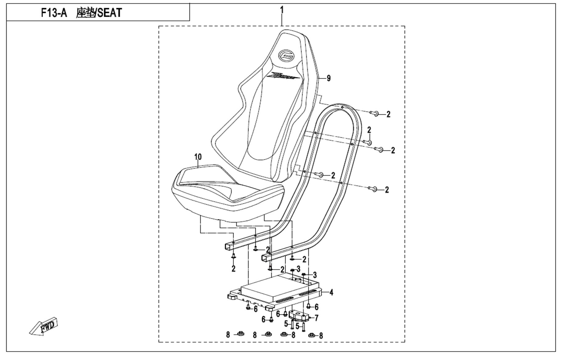 F13-A - SEAT(BLACK AND RED)