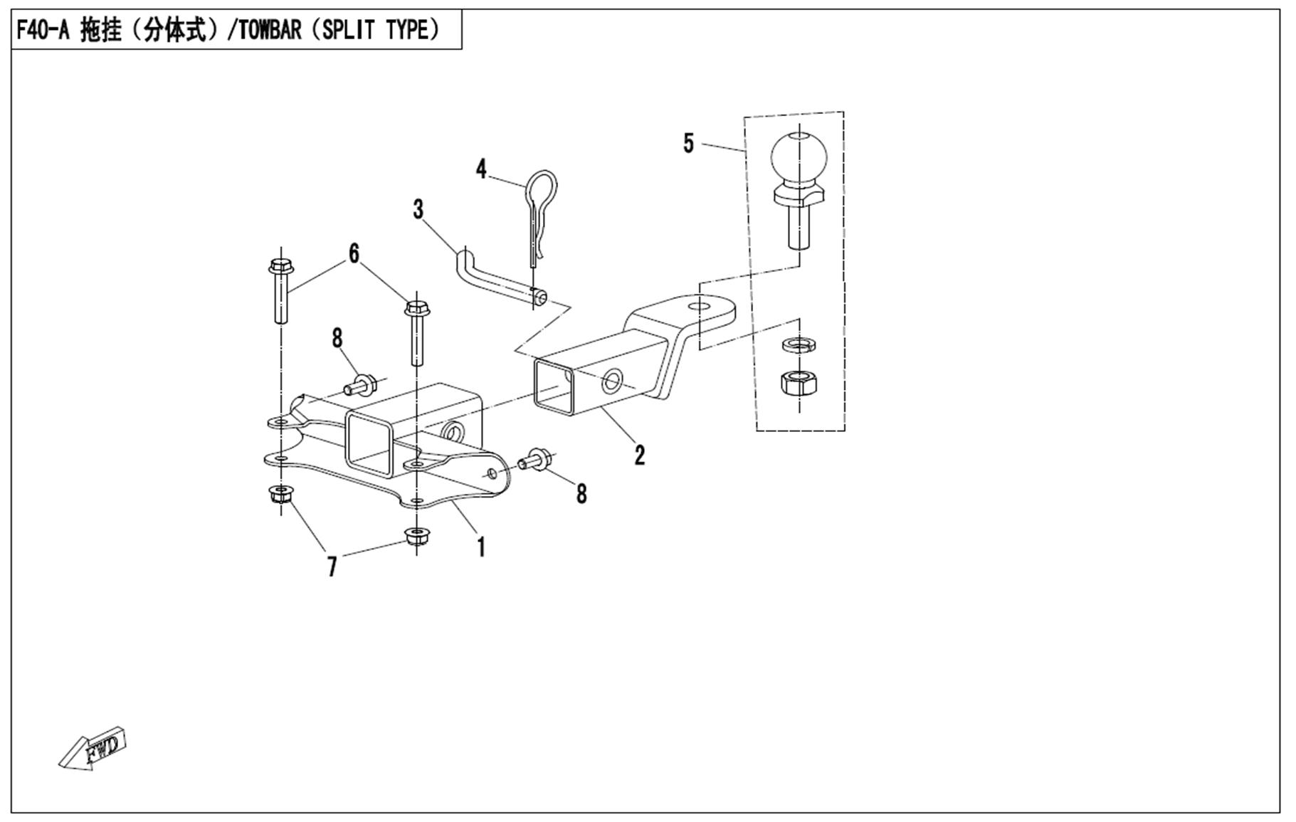 F40-A - TOWBAR(SPLIT TYPE)