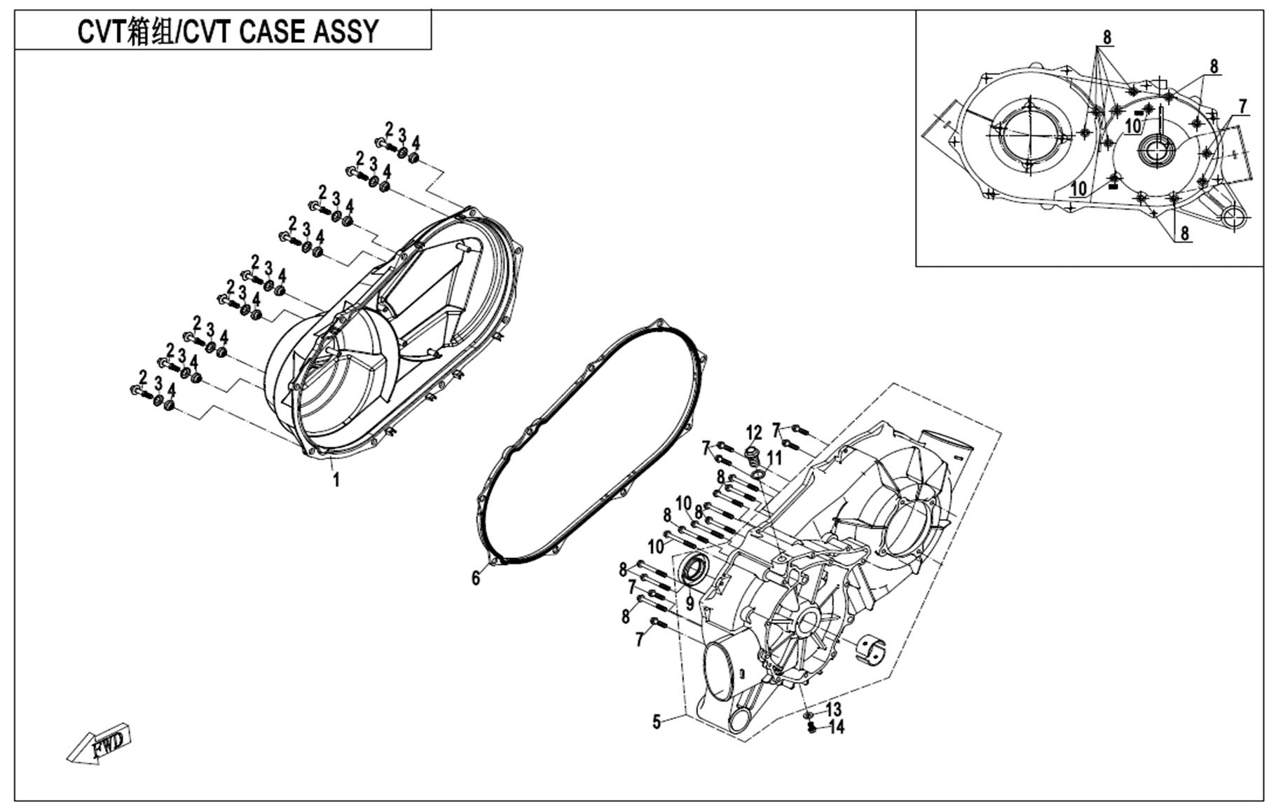E01-3-V2 - CVT CASE ASSY