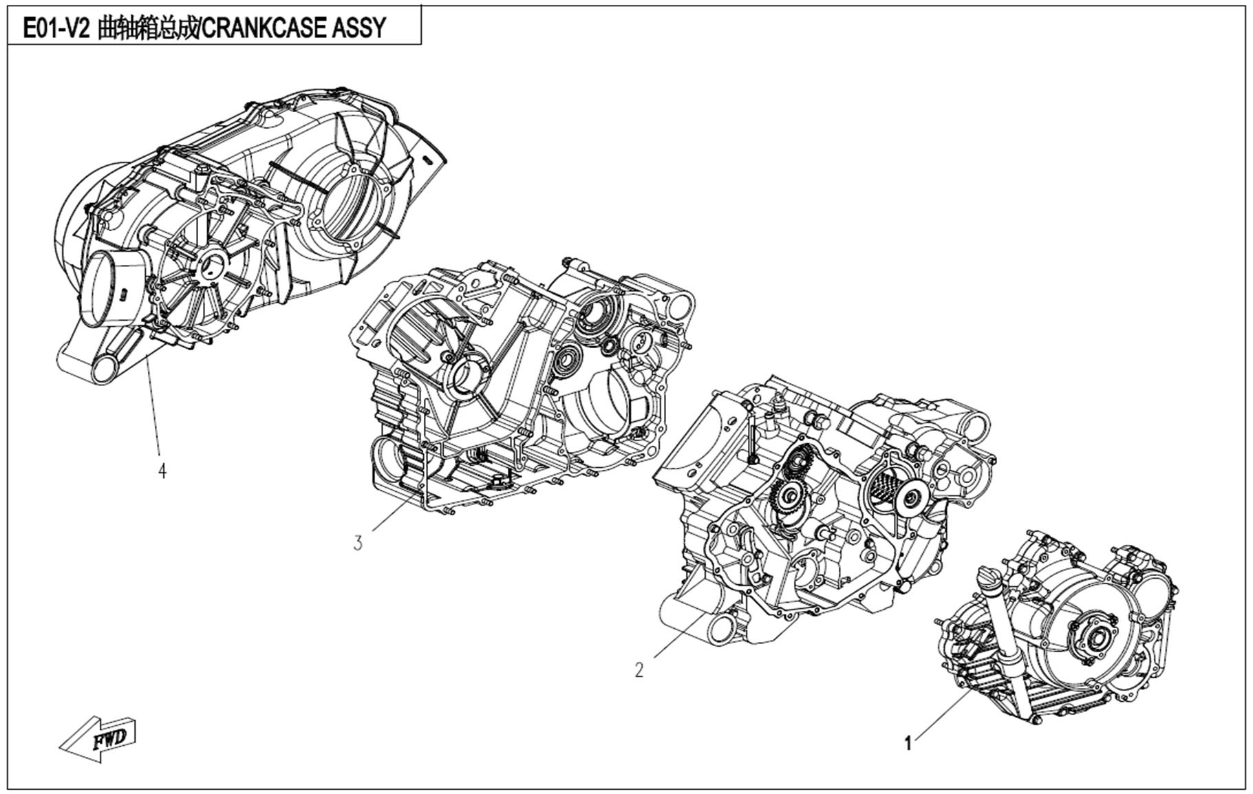 E01-V2 - CRANKCASE ASSY
