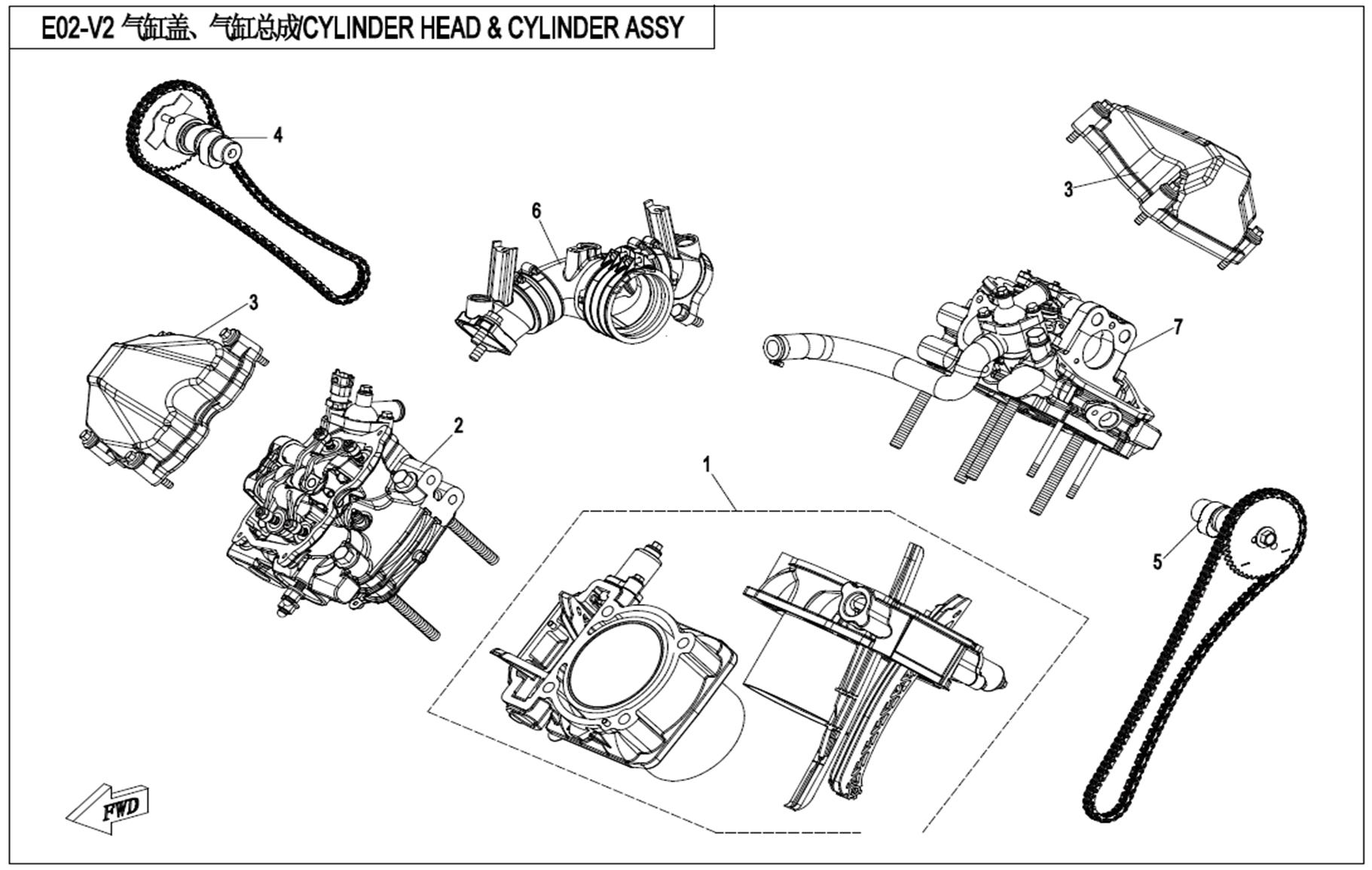 E02-V2 - CYLINDER HEAD & CYLINDER ASSY