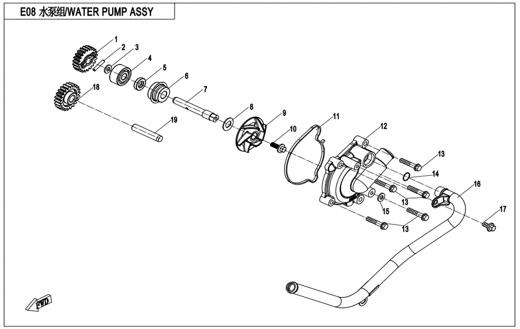 E08 - WATER PUMP ASSY.