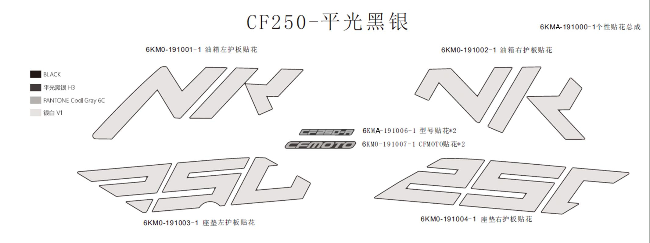 F19-C - DECAL(MATTE SILVER BLACK)