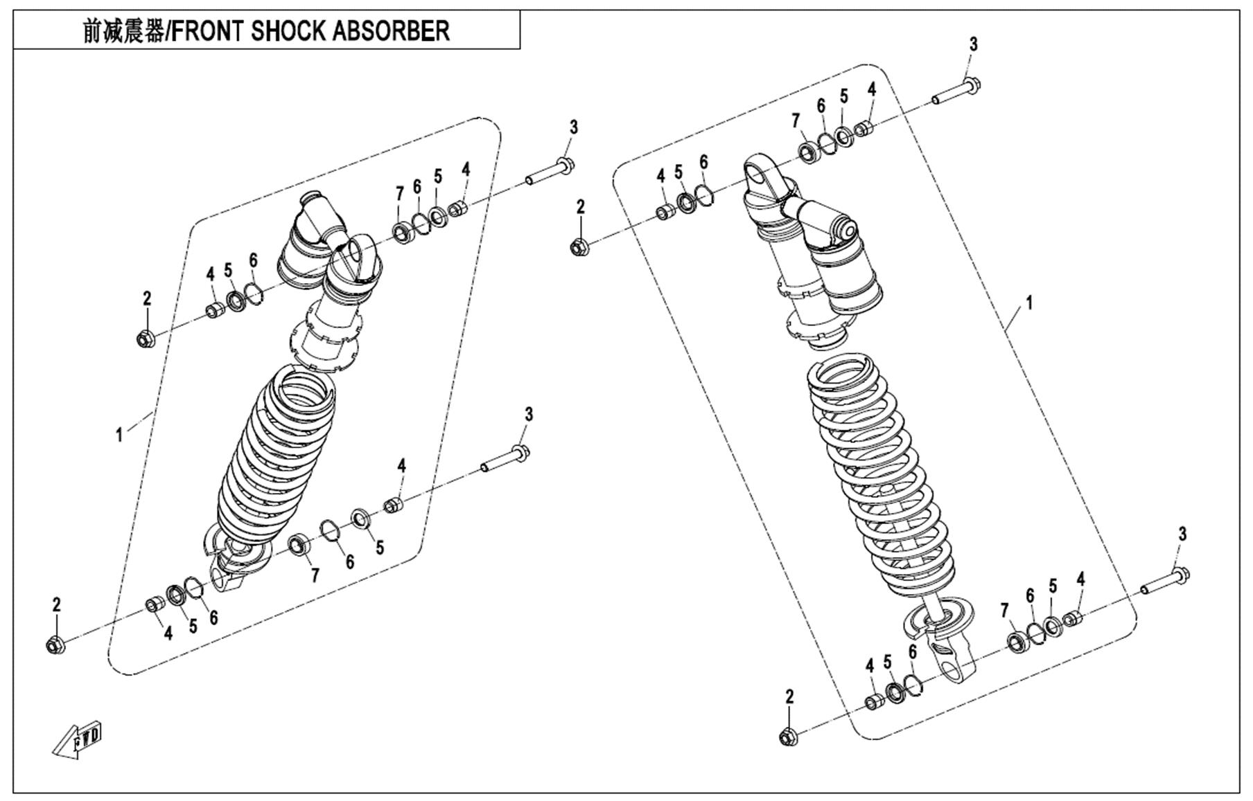 F05-2-D - FRONT SHOCK ABSORBER(GAS)-CRYSTAL ORANGE