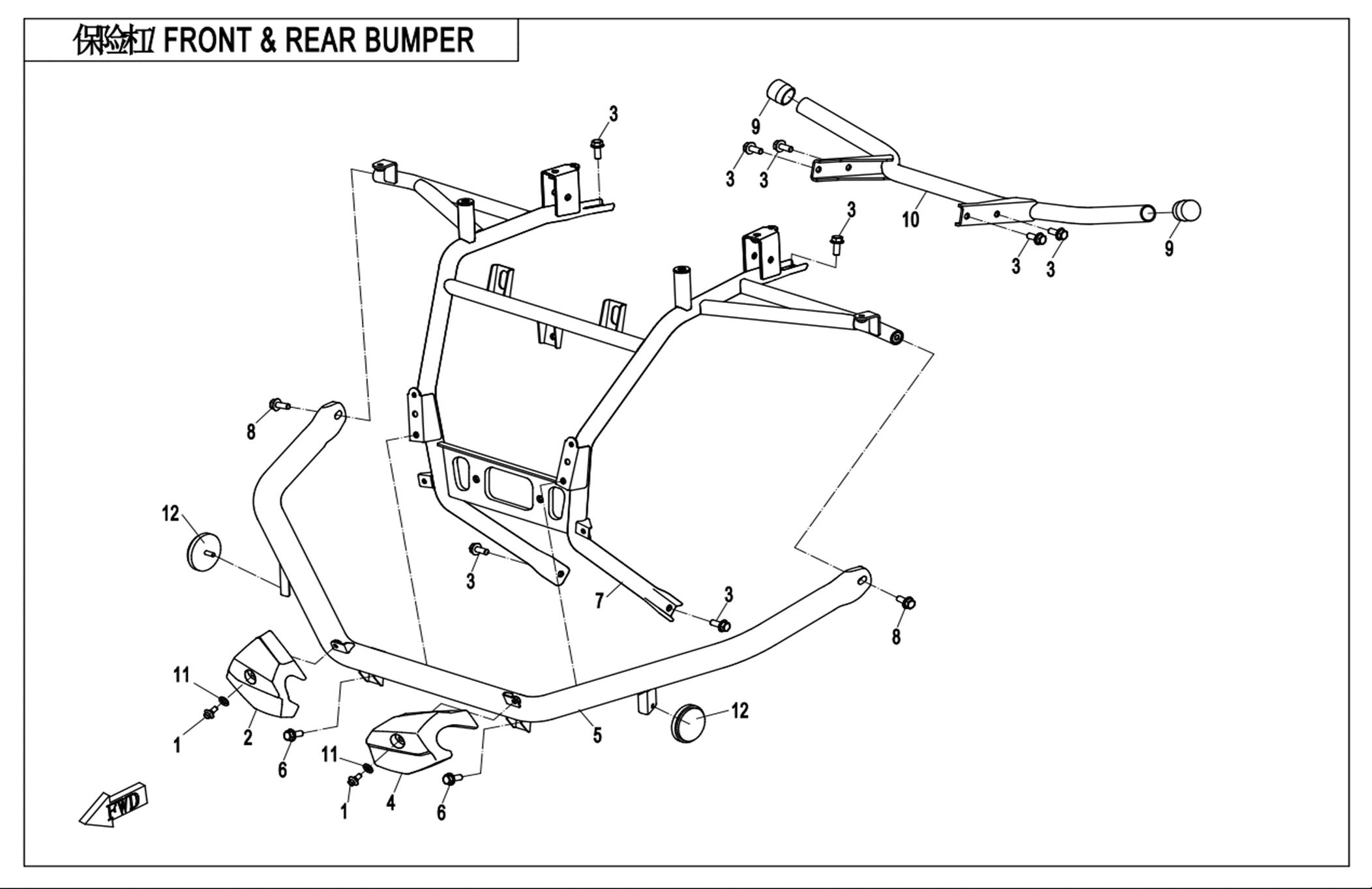 F23 - BUMPER(WITH REFLECTOR MOUNTING BRACKETS)