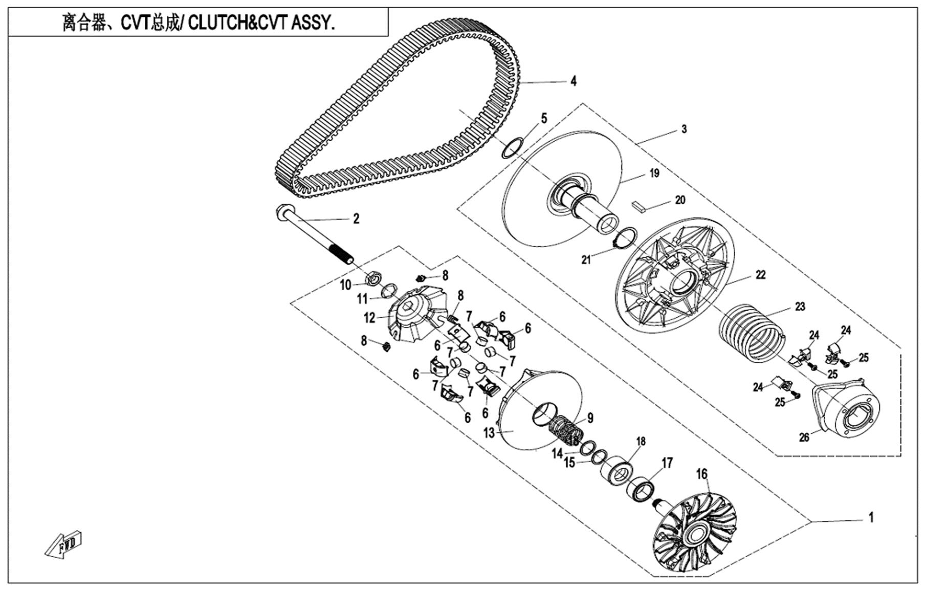 E05 - CLUTCH & CVT ASSY.