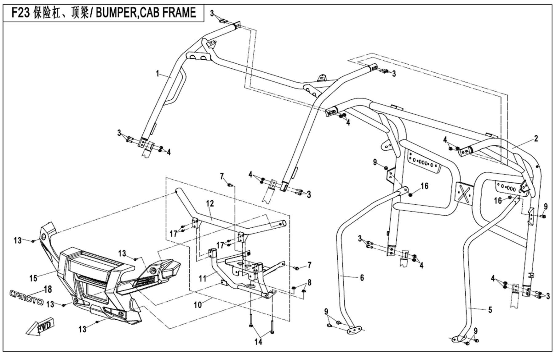 F23 - BUMPER & CAB FRAME