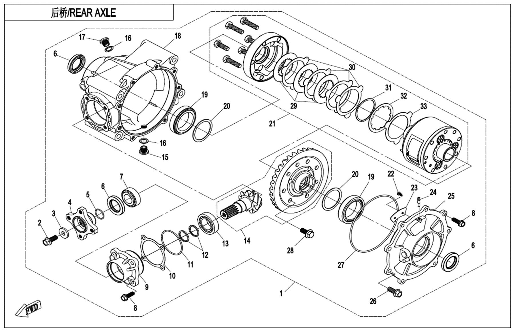 F33-A-V2 - REAR AXLE(WITH AUTOMATIC DIFFERENTIAL LOCK)